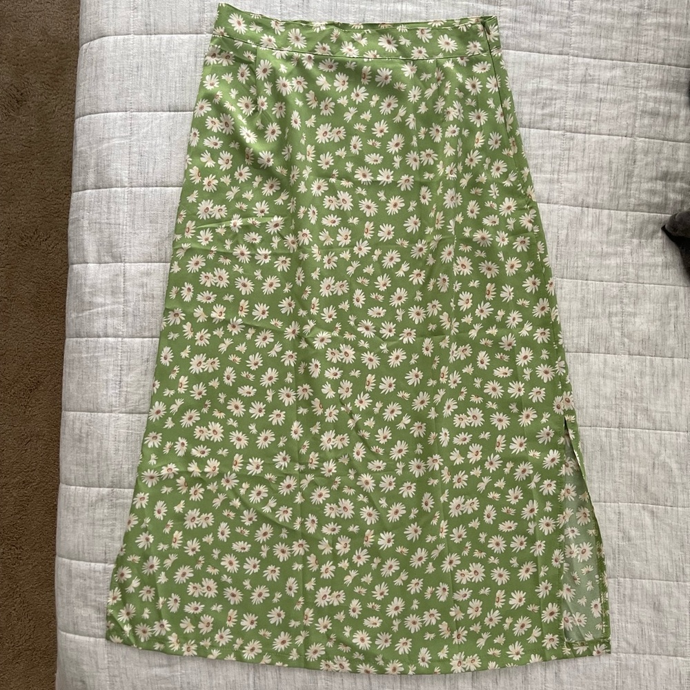 Floral Midi Side Slit Skirt